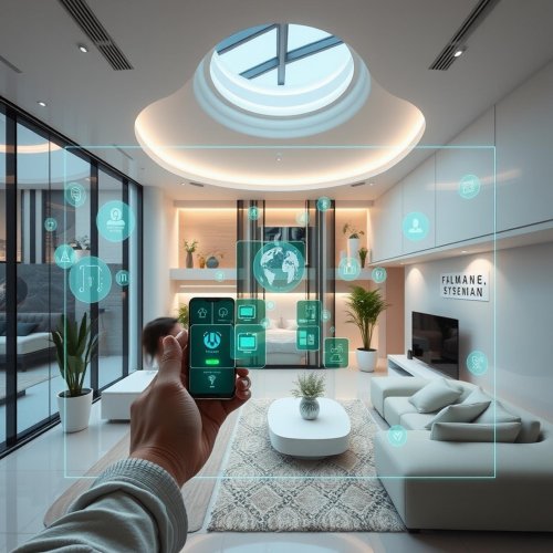 a smart home automation system controlled via a mobile device